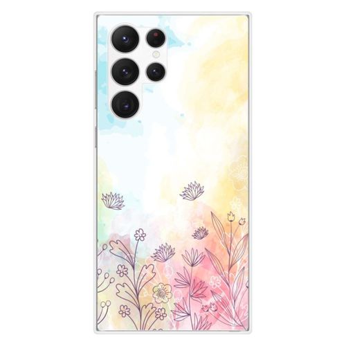 Coque En Silicone - Compatible Samsung Galaxy S23 Ultra - Design Watercolor Flowers