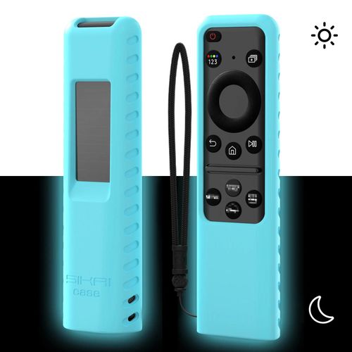 Coque en Silicone pour tlcommande Samsung BN59-01432A, tui Original pour tlcommande Smart TV, charge solaire 2023 TM2360E TM2361E-Fluorescent Bleu
