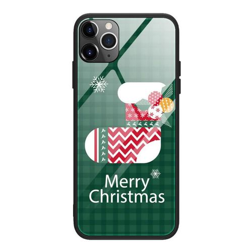 Coque En Verre Tremp Pour Iphone, Compatible Modles 11, 12 Pro, Xs Max, X, Mini, Motif Cerf, Joyeux Nol, Accessoires De Tlphone Portable