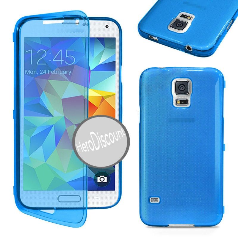Coque Etui Housse Etui  Rabat Silicone Gel Pour Samsung Galaxy S3 Mini + Film + Stylet Offert ! - Bleu