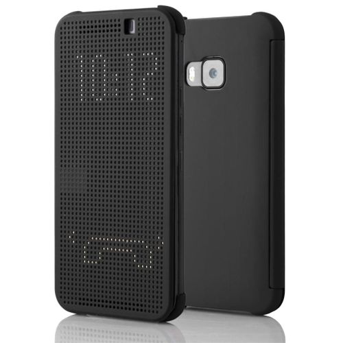 Coque Etui Housse Noir Pour Htc One M9 Point Dot View Etui  Rabat Case Bumper Hot