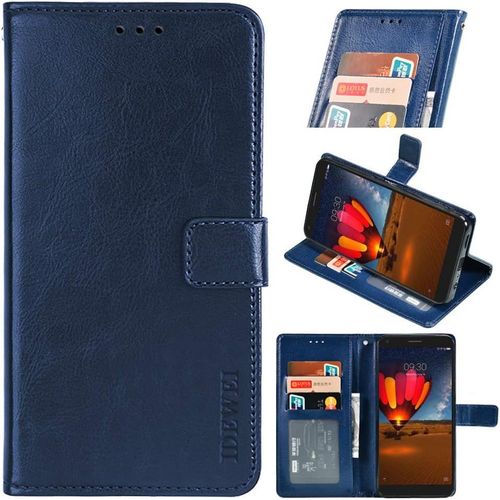 Coque Etui Pour Wiko View 4/ View 4 Lite [Porte-Cartes] [Bequille] [Resistance Aux Chutes] Etui Portefeuille En Cuir Pour Wiko View 4/ View 4 Lite(Bleu Fonce)