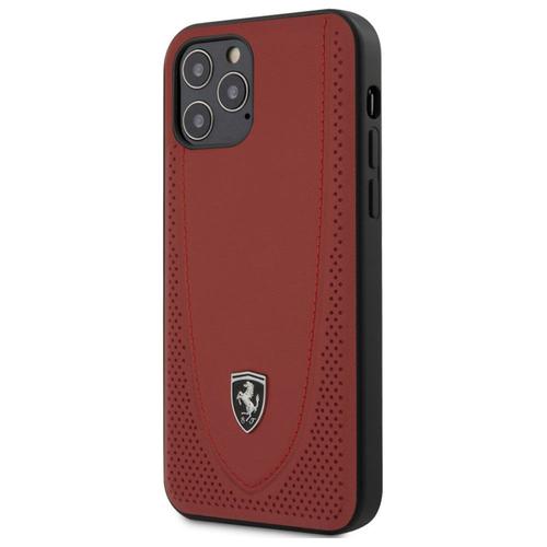 Coque Ferrari Cuir Rouge Microperfor Iphone 12 / 12 Pro