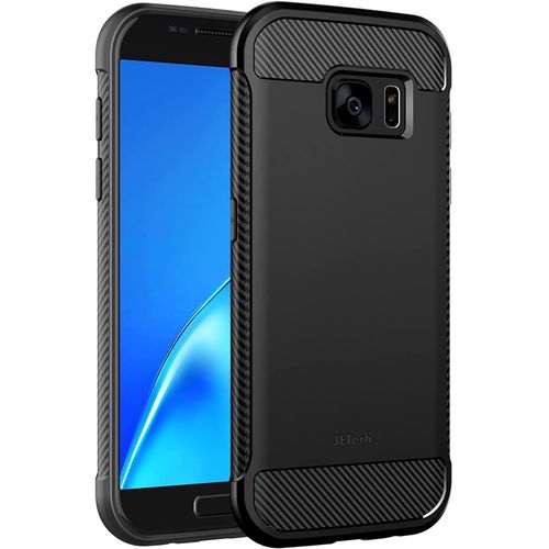 Coque Fine Pour Samsung Galaxy S7, tui Housse De Tlphone Ultra Mince Anti-Chocs Avec Conception En Fibre De Carbone (Noir)