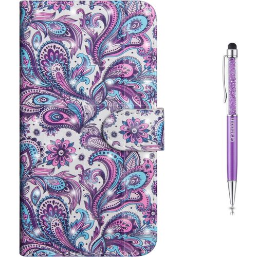 Coque Galaxy J5 2017, Mode Cratif Effet 3d ModLe Dsign Tui De Protection Housse En Pu Cuir Avec Tpu Silicone Souple Portefeuille Phone Case Pour Samsung Galaxy J5 2017 (Violet)