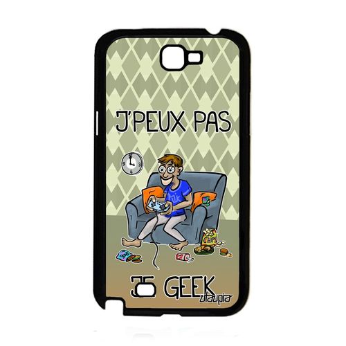 Coque Galaxy Note 2 Silicone J'peux Pas Je Geek Jpeux Drole Jeux Video Etui Console Je Vert Humour Comique Texte Motif Bd De Samsung