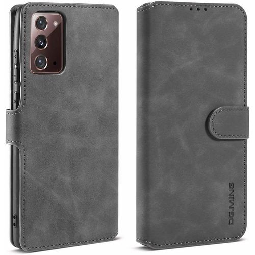 Coque Galaxy Note20, tui  Rabat En Cuir De Premire Qualit Avec Fente Pour Carte Verrouillage Magntique Fonction De Support tui De Portefeuille Pour Samsung Galaxy Note20 Gris