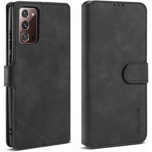 Coque Galaxy Note20, tui  Rabat En Cuir De Premire Qualit Avec Fente Pour Carte Verrouillage Magntique Fonction De Support tui De Portefeuille Pour Samsung Galaxy Note20 Noir