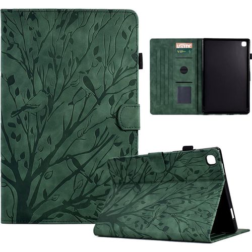 Coque Galaxy Tab A 10.1 2019, Housse Sm-T510/T515 tui  Rabat Et Portefeuille Case Avec Fonction Support Et Poche Cartes Pour Samsung Galaxy Tab A 2019 - Vert.[F5029]