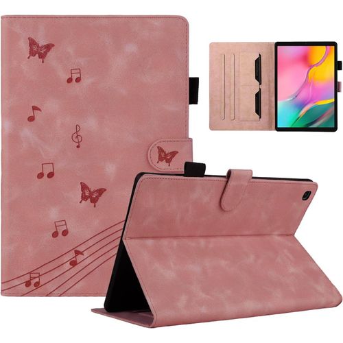 Coque Galaxy Tab A Motif Papillon Housse Tablette Galaxy Tab A Avec Fonction Support tui Compatible Avec Samsung Galaxy Tab A 10.1 (2019) Sm-T510/T515 Rose
