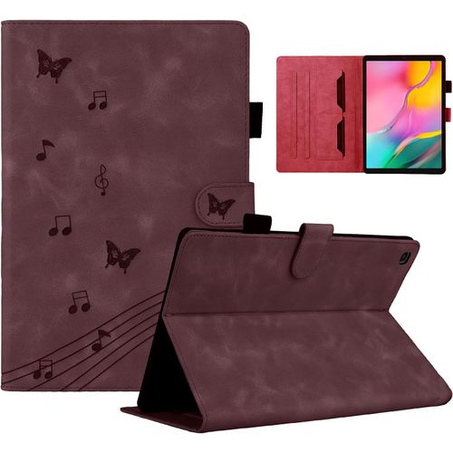 Coque Galaxy Tab A Motif Papillon Housse Tablette Galaxy Tab A Avec Fonction Support tui Compatible Avec Samsung Galaxy Tab A 10.1 (2019) Sm-T510/T515 Rouge
