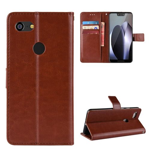 Coque Google Pixel 3,Etui Pour Google Pixel 3,Coque En Cuir Pour Google Pixel 3,Convient A Etui La Google Pixel 3,Marron