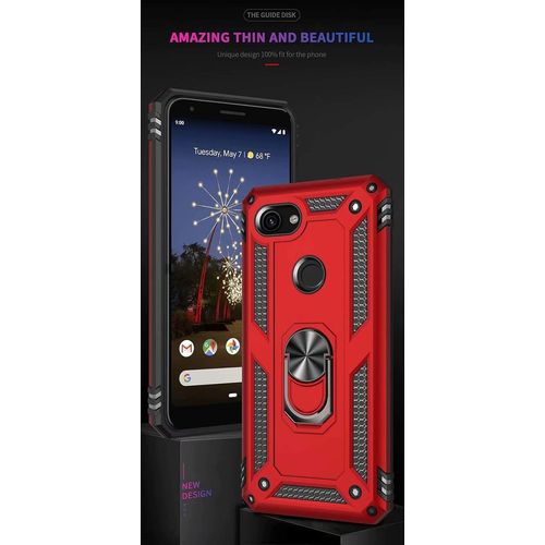 Coque Google Pixel 3a Xl Avec Aimant Anneau Support, 360 Double Couche Renforce Dfense Bumper Antichoc Armure Housse Etui Avec Protection cran Pour Google Pixel 3a Xl, Or Rose
