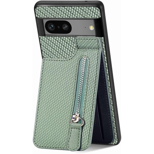 Coque Google Pixel 7a, Portefeuille Etui Housse Pour Google Pixel 7a Coque Pu Cuir Flip Etui A Rabat Et Folio Clapet Zippe Wallet Couverture Pour Google Pixel 7a,Sd Xw Green