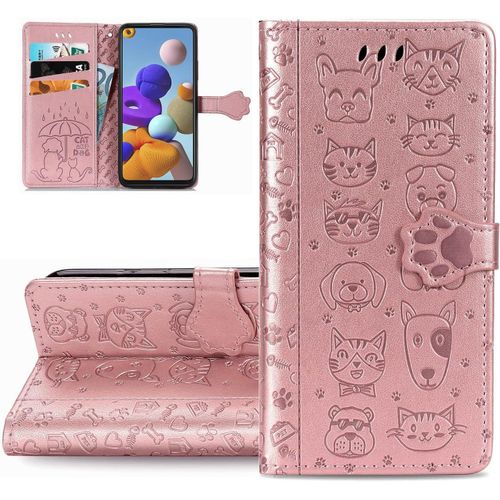 Coque Google Pixel 8 Pro,Portefeuille Etui Housse Pour Google Pixel 8 Pro Coque Gaufrage Chien Chat Mignon Pu Cuir Flip Wallet Etui Coquille Couverture Pour Google Pixel 8 Pro,Cat Rose