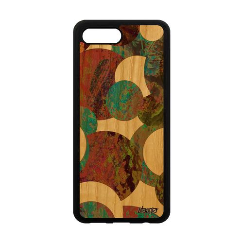 Coque Honor 10 En Bois Veritable Silicone Peinture Abstrait Motif Texture Color Rigide Tpu Design Acrylique Unique Jaune Portable