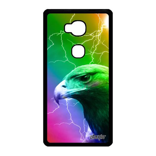 Coque Honor 5x Silicone Aigle Arc En Ciel Smartphone Case Animaux Design Vert Multicolore Oiseau Caoutchouc Rapace Eclair Original