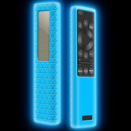 Coque Housse De Silicone Pour Tlcommande Samsung Solaire Bn59-01357B Bn59-01357A Bn59-01357D tui De Protection Pour Telecommande Samsung Smart Tv Qled 2021 Solar Remote (Glow Blue)