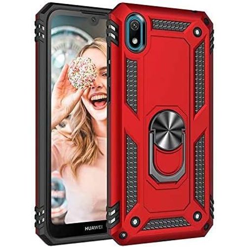 Coque Huawei Honor 8s Avec Aimant Anneau Support, 360 Double Couche Renforce Dfense Bumper Antichoc Armure Housse Etui Avec Protection cran Pour Huawei Honor 8s, Rouge