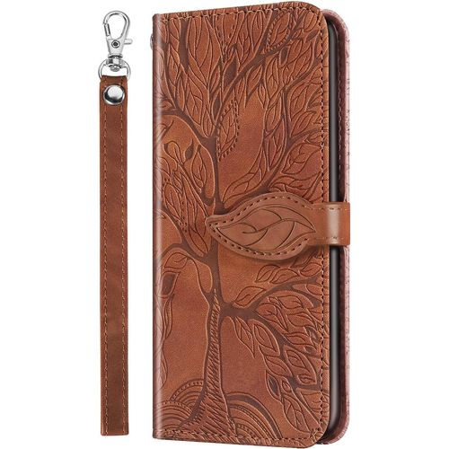 Coque Huawei P Smart 2019 / Honor 10 Lite,Portefeuille Etui Housse Pour Huawei P Smart 2019 Coque Gaufrage Arbre De La Vie Mignons Pu Cuir Flip Wallet Coquille Pour Huawei P Smart 2019,Rt Tree Brown
