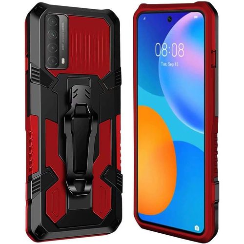 Coque Huawei P Smart 2021 [Serie Armorbox] Robuste Avec Double Couche Coque De Support Pour Huawei P Smart 2021 Housse Rouge