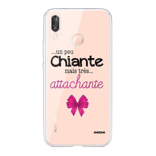 Coque Huawei P20 Lite Silicone Transparente Un Peu Chiante Tres Attachante Ultra Resistant Protection Housse Motif Ecriture Tendance Evetane