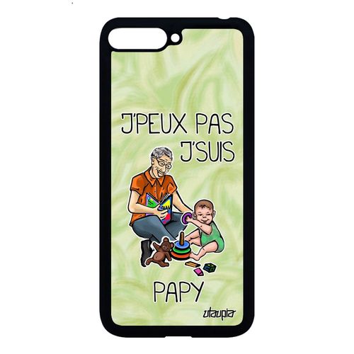 Coque Huawei Y6 2018 Silicone J'peux Pas J'suis Papy Papi Telephone Humour Drole Vert Caoutchouc Smartphone Portable Antichoc Jpeux