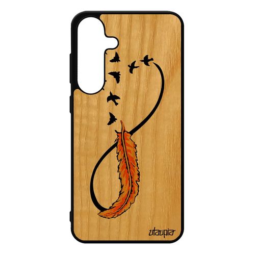 Coque Infini S25+ Plus Bois Silicone Jaune Oiseau Portable Plume Souple Telephone Mobile Noir Sm-S936b/Ds Amour Nuage Pour Samsung Galaxy