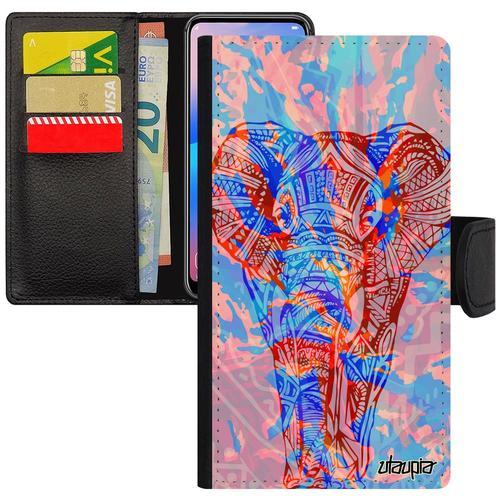 Coque Iphone 11 Pro Portefeuille Elephant Dessin Multicolore Cadeau Telephone Azteque Solide Rigide De Protection Ethnique Zen