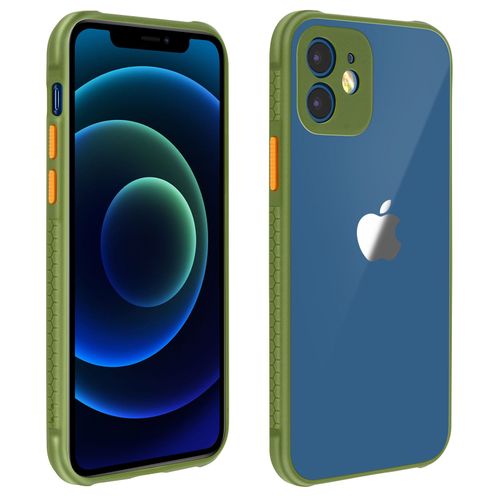 Coque Iphone 12 / 12 Pro Grips Antidrapants Bords Camra Surlevs - Vert