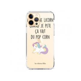 مان ديفان Coque iPhone 12 Pro Max Je suis une licorne, quand je pète ça fait du pop corn Transparente - Les Vilaines Filles