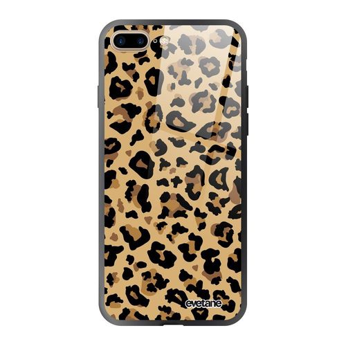Coque Iphone 7 Plus/ 8 Plus Coque Soft Touch Glossy Lopard Beige Design Evetane