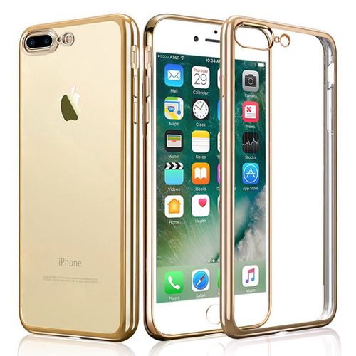 Coque Iphone 7 Plus / Iphone 8 Plus, Welkoo Coque Iphone 7 Plus En Silicone, Housse Iphone 8 Plus En Silicone Couleur Transparente Contour Dor, Souple Et Flexible. Compatible Avec L'iphone 7 Plus Et 8 Plus.