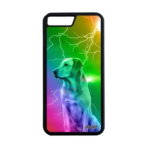 Coque Iphone 7 Plus Silicone Chien Animaux Arc En Ciel Chiot Labrador Souple Golden Retriever Portable Multicolore Unique Noir