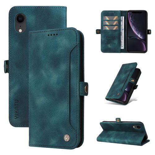 Coque Iphone Xr,Etui A Rabat Pour Iphone Xr,Etui Portefeuille 4 Emplacements Pour Cartes,1 Money Pocket,Coque Pour Iphone Xr,Bleu