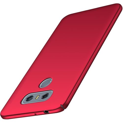 Coque Lg G6, Housse tui Rigide Design Simple Ultra-Mince Antichoc Anti-Rayure En Pc Pour Lg G6 Rouge Lisse