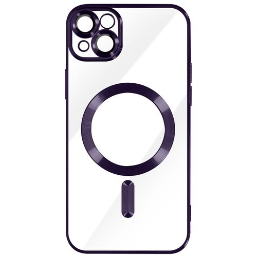 Coque Magsafe Pour Iphone 13 Silicone Protection Camra Contour Chrom Violet