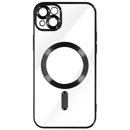 Coque Magsafe Pour Iphone 14 Plus Silicone Protection Camra Contour Chrom Noir