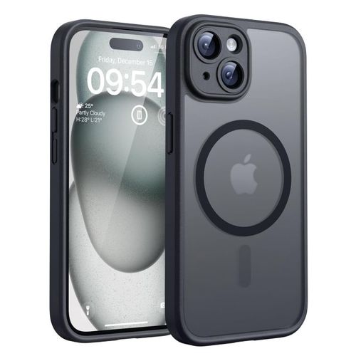 Coque Mat Magntique Pour Iphone 15 Plus, Compatible Avec Magsafe, Protection D'objectif ,Coque Translucide Arrire Antichoc - Hqselection