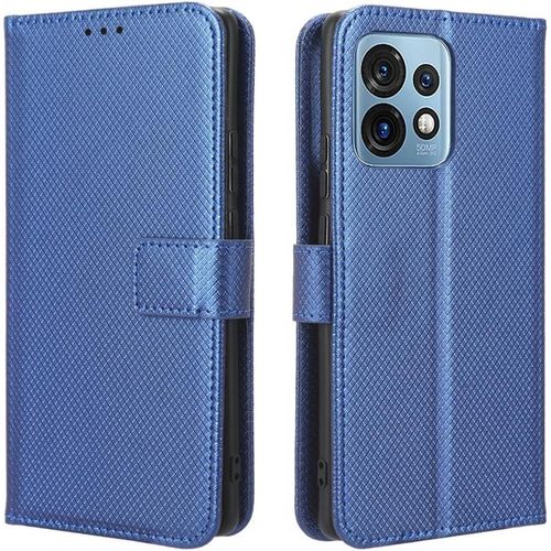 Coque Motorola Edge 40, tui  Rabat Avec Ranges Cartes, Portefeuille Multifonction En Cuir Pu Housse Folio Compatible Avec Motorola Edge 40, Bleu