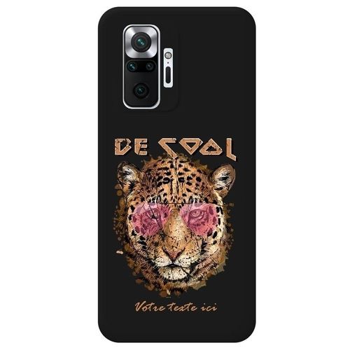 Coque Noire Redmi Note 10 Pro Tigre Lunettes Personnalisee