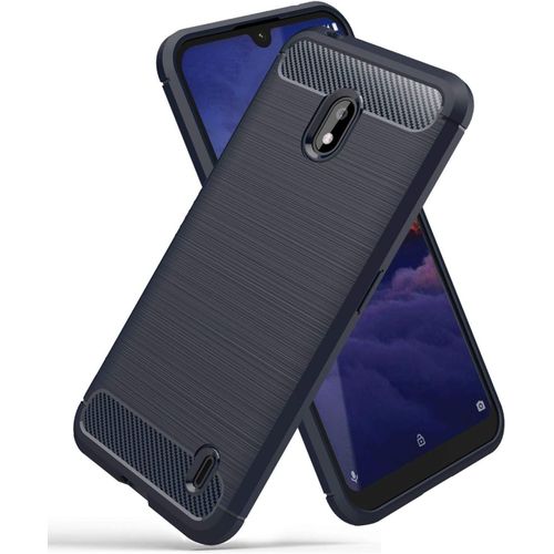 Coque Nokia 2.2, tui De Protection Tpu Lger Ultra-Mince Et Doux, Conception En Fibre De Carbone Quatrime De Couverture Pour Nokia 2.2 - Bleu