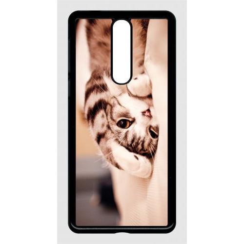 Coque Nokia 8 Sirocco - Chaton Fatigue - Noir