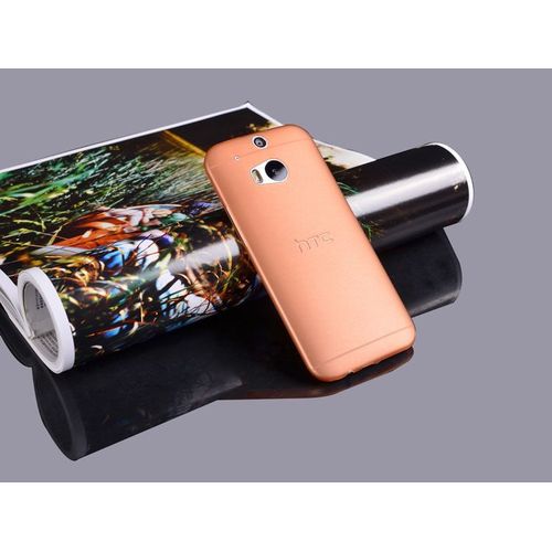 Coque Orange Htc One M8 Transparent Fine 0.3 Mm Fine Etui Housse Bumper 