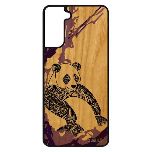 Coque Panda S21 Bois Naturel Silicone Chine Etui Couleur Ethnique Telephone Dessin Smartphone Portable Azteque Tribal Samsung Galaxy