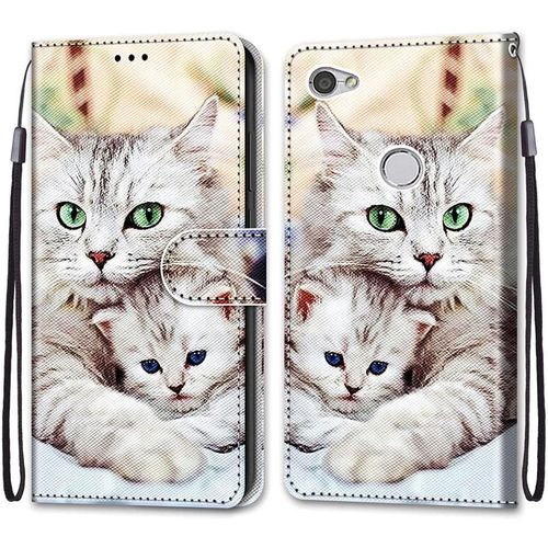 Coque Portefeuille Pour Xiaomi Redmi Note 5a Prime/Note 5a / Y1, Flip tui Case Position De La Carte Et Fonction Support - Deux Chats