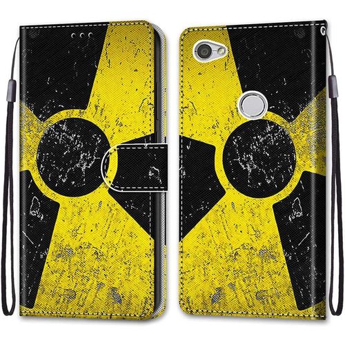 Coque Portefeuille Pour Xiaomi Redmi Note 5a Prime/Note 5a / Y1, Flip tui Case Position De La Carte Et Fonction Support - Jaune Noir