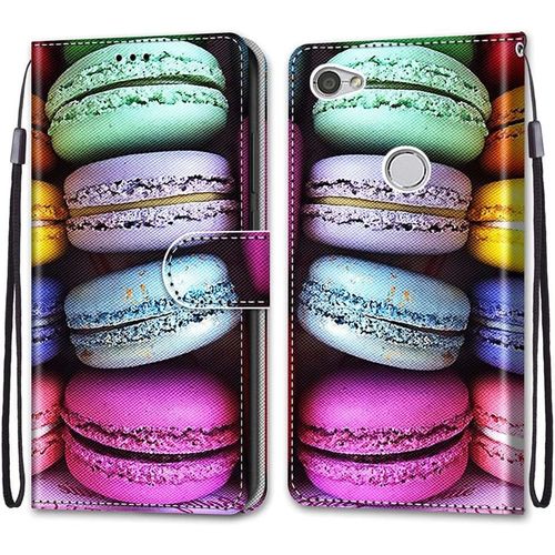 Coque Portefeuille Pour Xiaomi Redmi Note 5a Prime/Note 5a / Y1, Flip tui Case Position De La Carte Et Fonction Support - Macaron