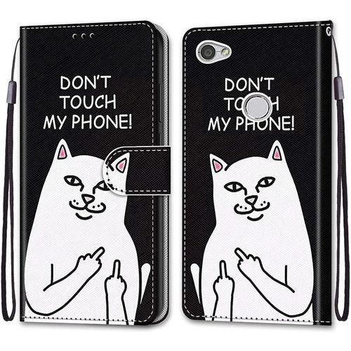 Coque Portefeuille Pour Xiaomi Redmi Note 5a Prime/Note 5a / Y1, Flip tui Case Position De La Carte Et Fonction Support - Noir Blanc
