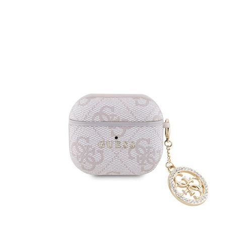 Coque pour Airpods 3 4G Script avec Charm Scintillant Orne de Strass GuessRose antique